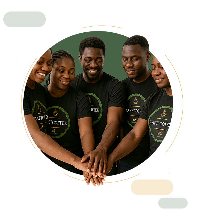 Équipe Kaff Coffee unie lors d’une activité de team building à Dakar