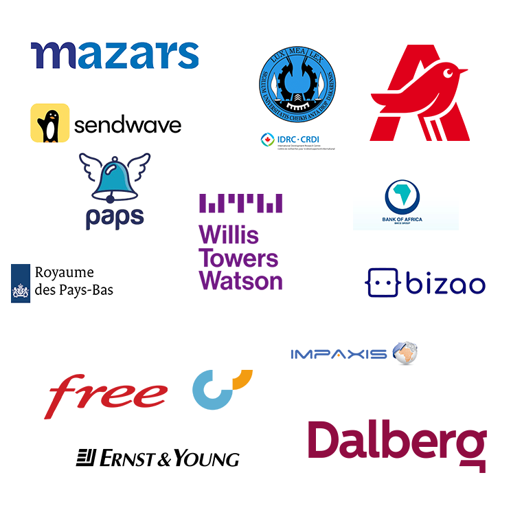 Logos des entreprises ayant collaboré avec Kaff Coffee pour des activités de team building à Dakar